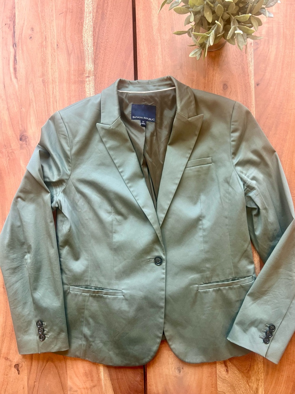 Banana Republic Olive Green Single-Button Blazer - Picture 7 of 7